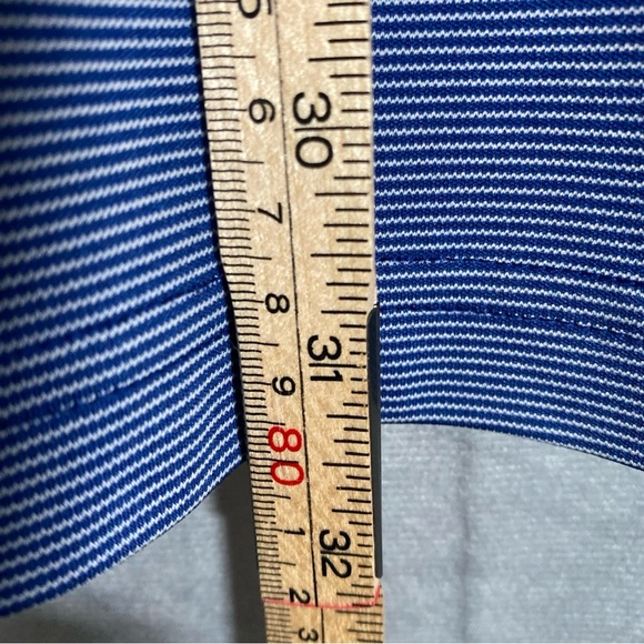 Tommy Hilfiger Golf Polo Shirt Sz L Blue Striped Casual Short Sleeve Pickleball - Picture 3 of 9